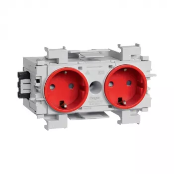 Hager GS20013020 Schuko kištukinis lizdas, raudonas, IP20, 250 V, 16 A, 10 vnt.