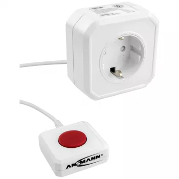 ANSMANN 1260-0002 Energiją taupantis kištukinis lizdas, baltas, Schuko kištukas, 1 vnt.