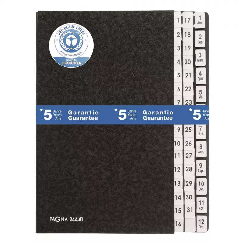 PAGNA Classic 44 skyrių stalinis dokumentų dėklas - A4 - juodas - vertikalus - 265 x 55 x 340 mm