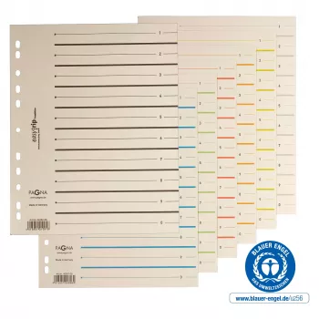 PAGNA A4 kartono failų skirtuvai, smėlio spalvos, 100 vnt., neperforuoti, 180 g/m² 44063-09