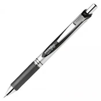Pentel EnerGel Retractable Gel Pen - Black - Blue - Green - Red - Multicolour - Silver - Plastic - Rubber - Bold - Round
