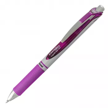 Pentel EnerGel BL77-4COL skysto gelio rašiklių rinkinys – 4 rašikliai (oranžinė, rožinė, šviesiai mėlyna, violetinė) 0,7 mm