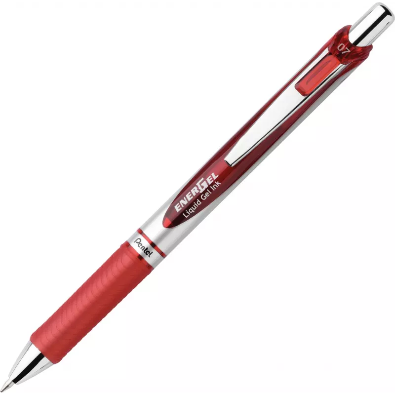 Pentel EnerGel BL77-4COL skysto gelio rašiklių rinkinys – 4 rašikliai (oranžinė, rožinė, šviesiai mėlyna, violetinė) 0,7 mm