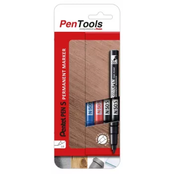 Pentel N50S Permanent Marker Set of 4 Assorted Colours Round Tip 2,1 mm
