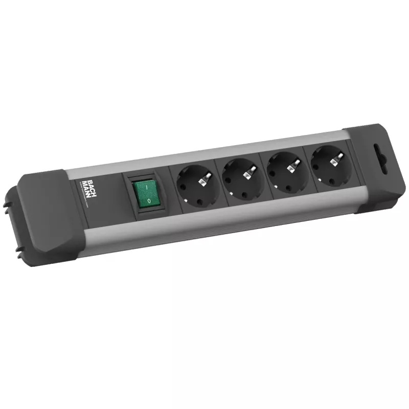 Bachmann CONNECT US Power Strip - 4 lizdai, 1,8 m laidas, juoda