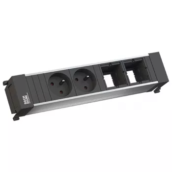 Bachmann Power Frame 916.047 Stalinių lizdų blokas 2x Type E (FR/UTE) sidabrinis