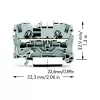 WAGO 2004-1201 Praeinantis gnybtų blokas, 2 laidininkai, 800 V, 32 A, pilkas, 6,2 mm plotis, CAGE CLAMP