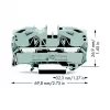 WAGO 2016-1201 Praeinamoji gnybtų jungtis, 16 mm², 800 V, pilka, Push-in CAGE CLAMP