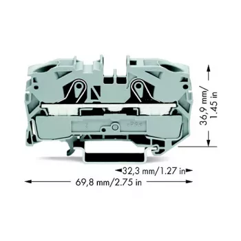 WAGO 2016-1201 Praeinamoji gnybtų jungtis, 16 mm², 800 V, pilka, Push-in CAGE CLAMP