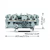 WAGO 2002-1401 Praeinanti gnybtų juosta, 4 laidininkai, 2,5 mm², Push-in CAGE CLAMP, 800 V, pilka