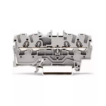 WAGO 2002-1401 Praeinanti gnybtų juosta, 4 laidininkai, 2,5 mm², Push-in CAGE CLAMP, 800 V, pilka