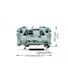 WAGO 2006-1201 Through Terminal Block, 2-Conductor, 6 mm², 800 V, Gray, DIN-Rail 35