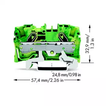 WAGO 2006-1207 2 laidininkų įžeminimo gnybtų blokas, 6 mm²