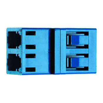 Telegärtner J08071A0017 LC Duplex Multimode OM3/OM4 šviesolaidinis jungiklis, mėlynas, keraminė ferulė