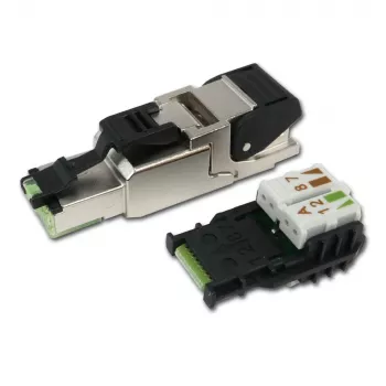 Telegärtner RJ45 Kištukas MFP8 Kat.6a (Deep), T568A Su Išankstiniu Dulkėtųjų Gaubtu, Tvirtas Cinko Liejimo Korpusas – 1 Vnt. (J00026A2004)