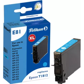Pelikan suderinama kasečių kasetė, skirta Epson T1812, mėlyna (cyan), 4,6 ml, 180 puslapių