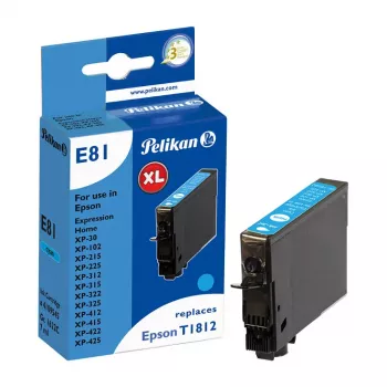 Pelikan suderinama kasečių kasetė, skirta Epson T1812, mėlyna (cyan), 4,6 ml, 180 puslapių