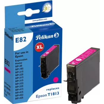 Pelikan suderinama rašalo kasetė, skirta Epson T1813, rausvai raudona (4,5 ml, 180 puslapių) - 1021430728