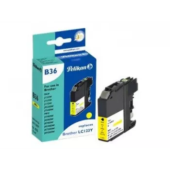 Pelikan Compatible Ink Cartridge for Brother LC123Y Yellow (11 ml, 600 Pages)