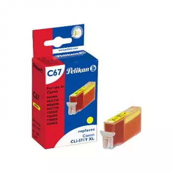 Pelikan suderinama rašalo kasetė Canon CLI-571Y XL, geltona, didelės talpos, 11,5 ml