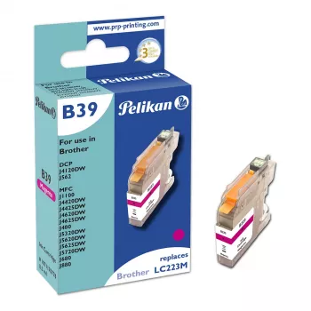 Pelikan suderinama rašalo kasetė Brother LC223M purpurinė 10ml 550 puslapių