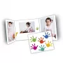 DAIBER Hands Portrait Photo Folders 13x18 cm, 25 vnt., balti su įvairiaspalviu rankų atspaudų dizainu