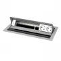 Kindermann CablePort standard² 6-fold Desktop Connection Panel Housing sidabrinis