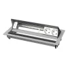 Kindermann CablePort standard² 6-fold Desktop Connection Panel Housing sidabrinis