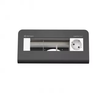 Kindermann CablePort desk² 80 4-fold stalinis maitinimo modulis, juodas