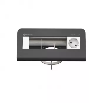 Kindermann CablePort desk² 80 4-fold stalinis maitinimo modulis, juodas