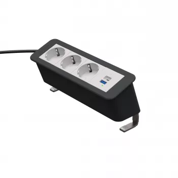 Kindermann CP Office Desk Power Module 4-fold 3x Schuko 1x USB-A (7550000223)