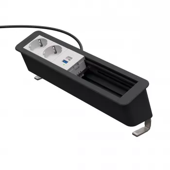 Kindermann CP Office Desk 6-Fold 2x Schuko 1x USB A/C stalo jungčių centras