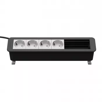 Kindermann CP Office Desk 6-Way 4 x Power Outlet Connection Panel (7550000304)