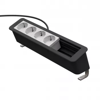 Kindermann CP Office Desk 6-Way 4 x Power Outlet Connection Panel (7550000304)