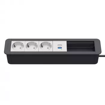 Kindermann CP Office Frame 6-fold 3x Schuko 1x USB-A Charging