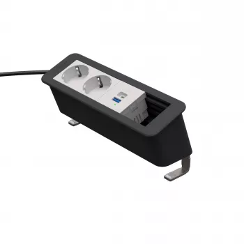 Kindermann CP Office stalinis maitinimo modulis 4-ių lizdų 2x Schuko 1x USB-C PD 60W (7550000232)