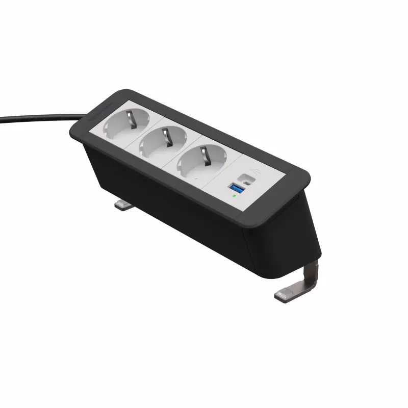 Kindermann CP Office desk 4-f stalinis jungties blokas su 3x lizdu ir 1x USB PD