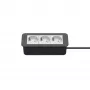 Kindermann CP Office Frame 3-Fach 3x Power Socket Desk Connectivity Panel Sidabrinis/Juodas