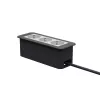 Kindermann CP Office Frame 3-Fach 3x Power Socket Desk Connectivity Panel Sidabrinis/Juodas