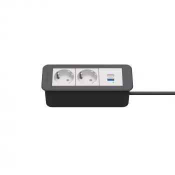 Kindermann CP Office Frame 3-Fold 2x Schuko Socket 1x USB Charger (7551000122)