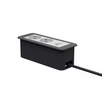 Kindermann CP Office Frame 3-fold 2x Schuko 1x USB-C PD Desk Connectivity Module