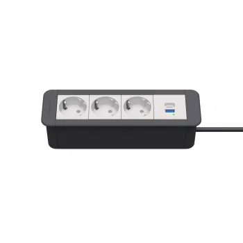 Kindermann CP Office Frame 4-fold 3x Schuko 1x USB-C PD stalinių jungčių modulis
