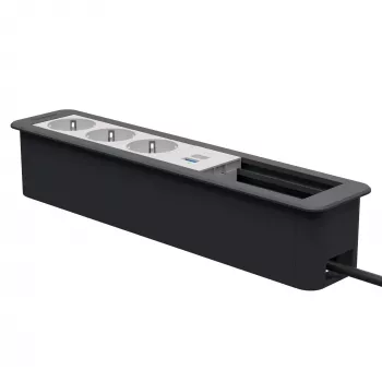Kindermann CP Office Frame 6f 3xSt 1xUSB PD stalinis jungčių mazgas