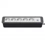 Kindermann CablePort Office Frame 6-fold 5x Schuko 1x USB-C PD 60W Silver