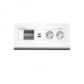 Kindermann CP desk² 80 4-slot 2x Power USB Desktop Connection Panel