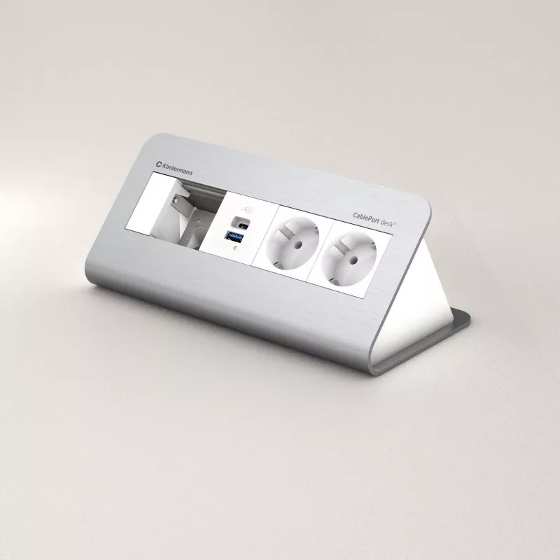 Kindermann CP desk² 80 4 lizdų 2x Power USB stalviršio prijungimo panelė