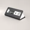 Kindermann CP desk² 80 4-fold Desk Connectivity Panel su 1x maitinimo ir 1x USB-A, sidabrinis/juodas