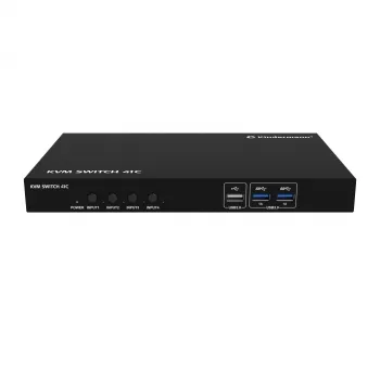 Kindermann KVM Switch 41C – 4 prievadų skaitmeninis KVM jungiklis su DVI-D, USB, garsu ir EDID emuliacija
