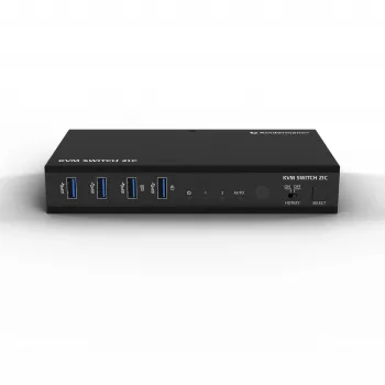 Kindermann KVM Switch 21C - 2-Port DVI-I KVM jungiklis su garsu ir USB šakotuvu