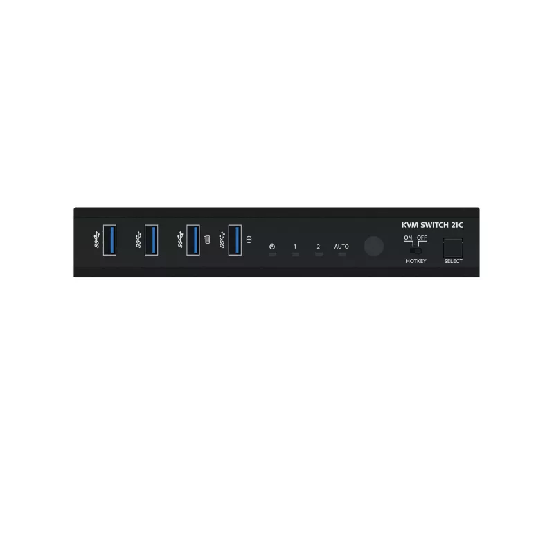 Kindermann KVM Switch 21C - 2-Port DVI-I KVM jungiklis su garsu ir USB šakotuvu
